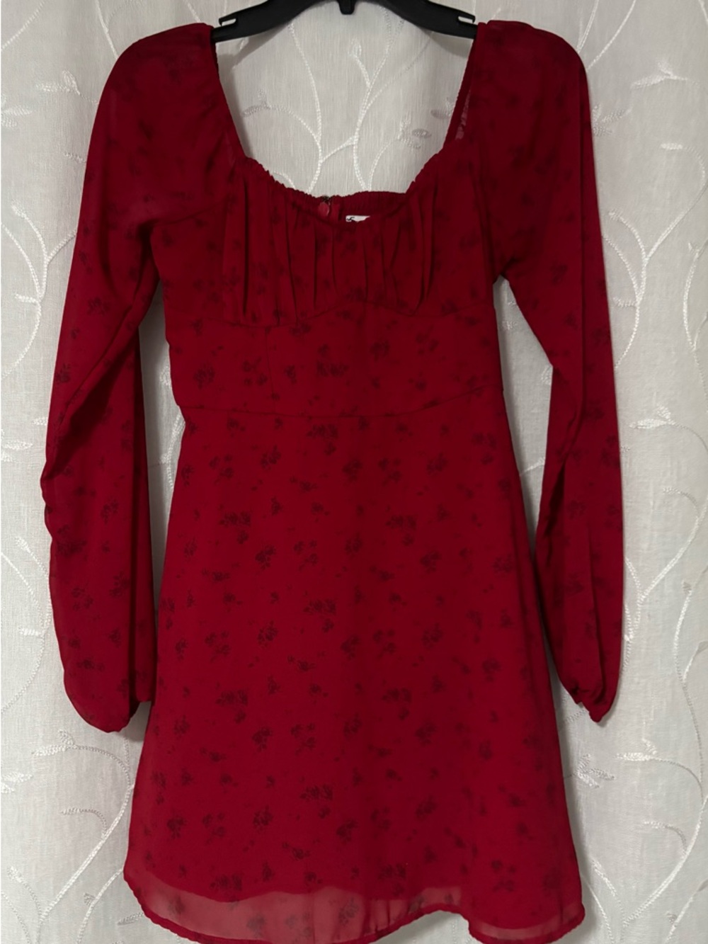 Hollister Deep Red Smocked Dress